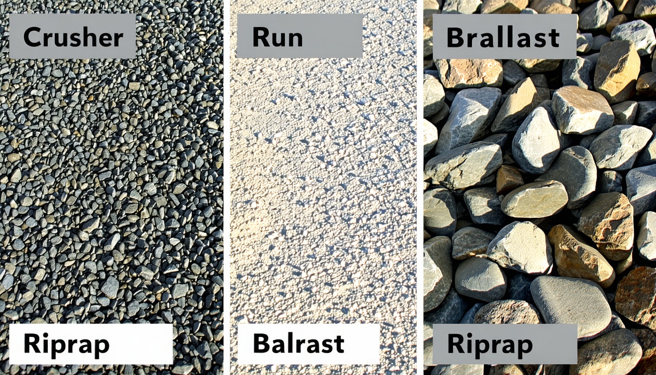 what’s the difference between crusher run ballast and riprap?